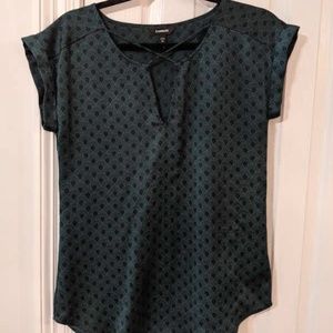 Express Green Short Sleeve Blouse